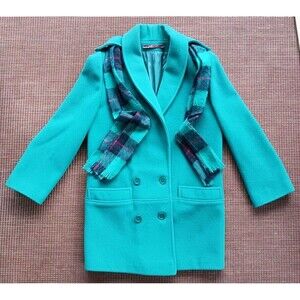 Vtg Judi Rich Coat Women Small/medium Wool Green ILGWU Union Label Overcoat USA